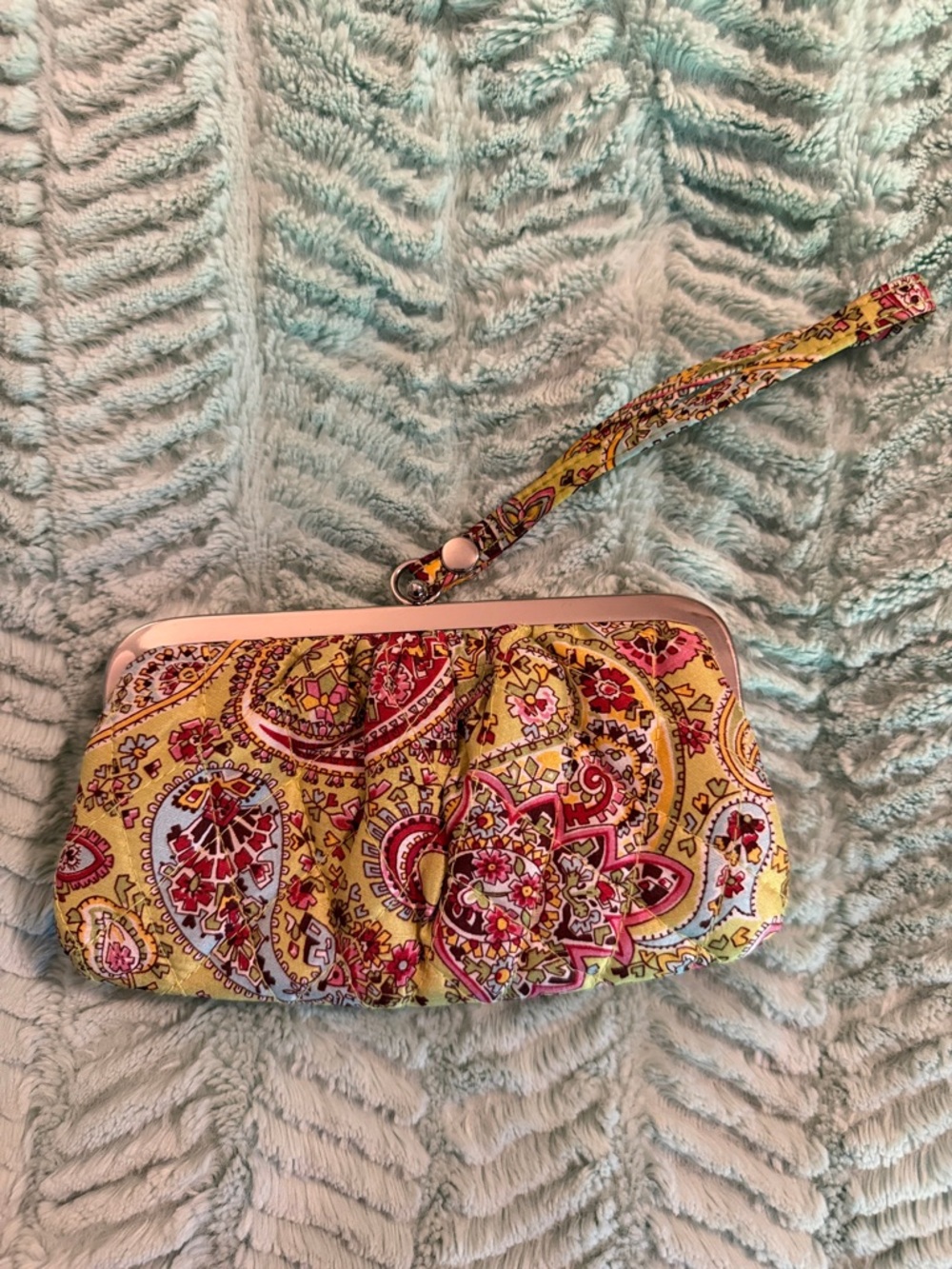 Pistachio Paisley Kisslock Wristlet by Vera Bradley